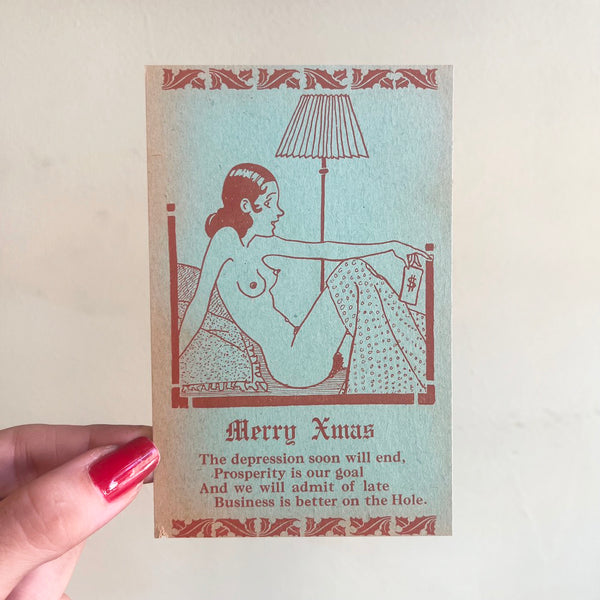 Prosperity Is Our Goal - Vintage 1930's Naughty Card
