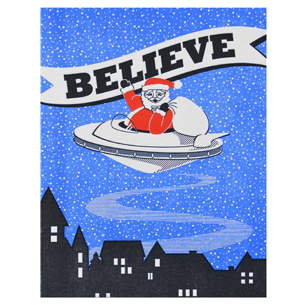 Believe Santa UFO Card