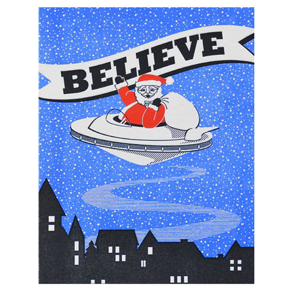 Believe Santa UFO Card