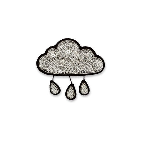 Hand Embroidered Cloud Brooch