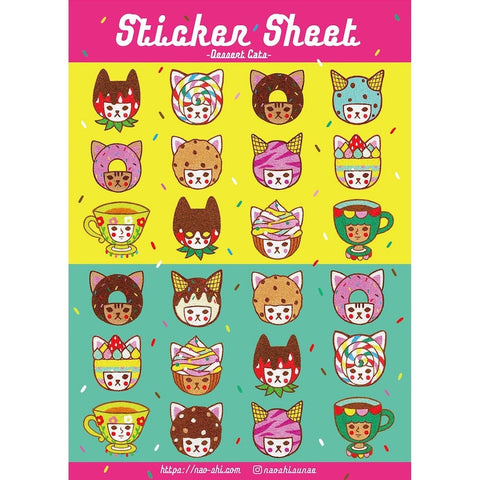 Cat Donut Sticker Sheet by Naoshi