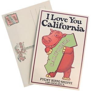 Pygmy Hippo California Love Postcard