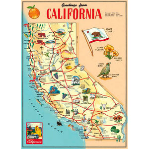 California Map Gift Wrap