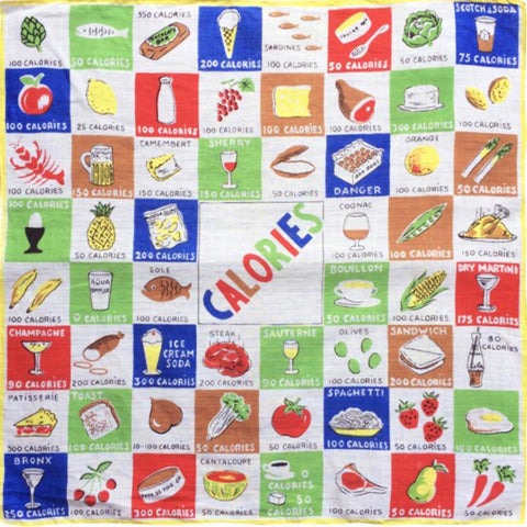 Vintage 1950's Calories Hankie