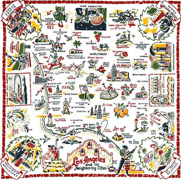 Los Angeles Map Dish Towel