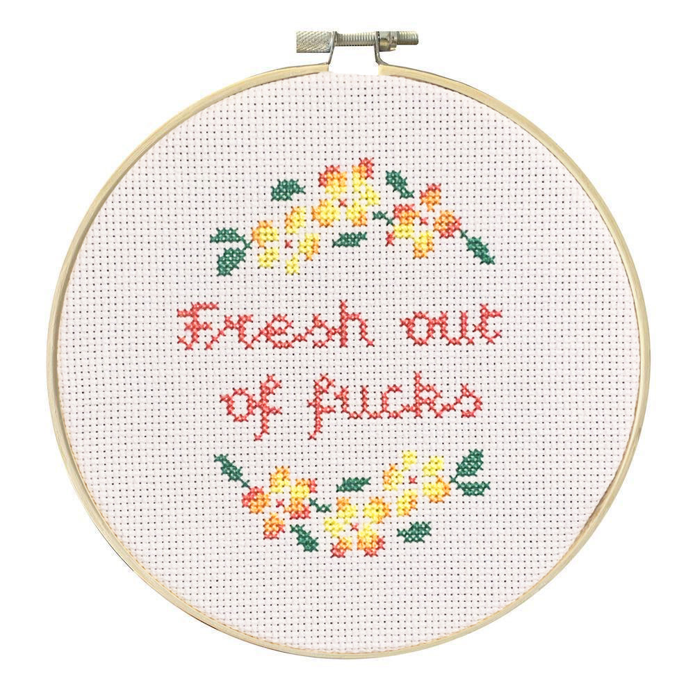 Fresh Out Of Fucks Cross Stitch • SEE MORE COLORS!