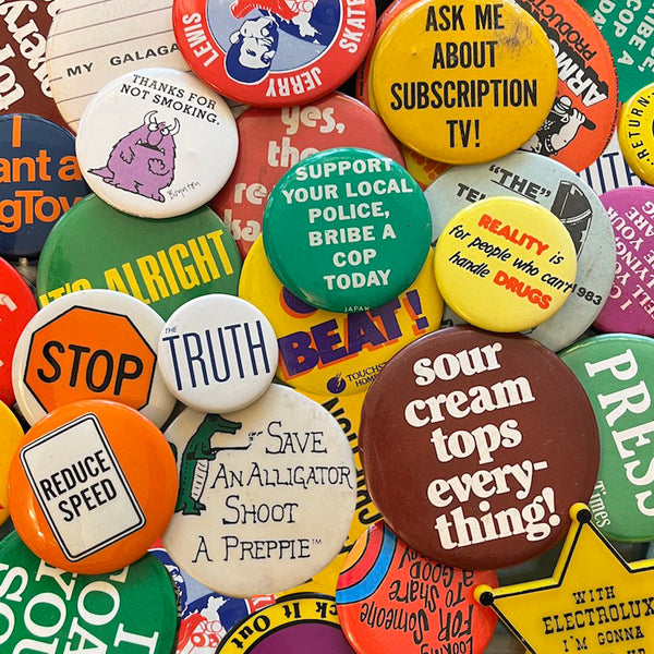 Vintage Kitsch & Satire Buttons
