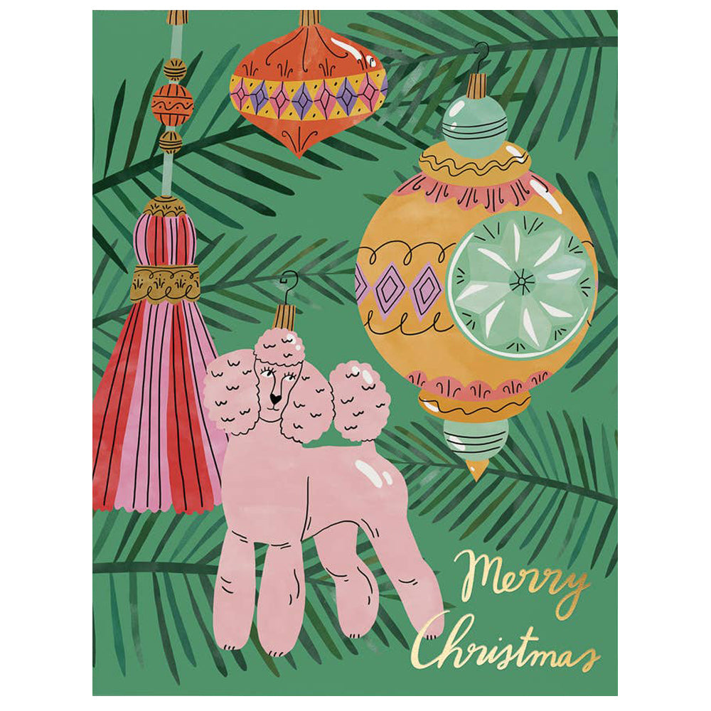 Christmas Poodle Holiday Card