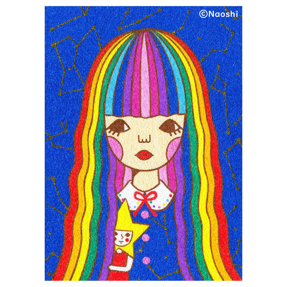 Nijiko Rainbow Girl Print by Naoshi