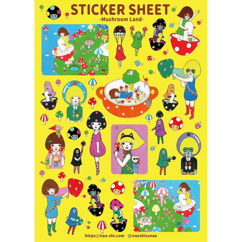 Mushroom Sticker Sheet by Naoshi